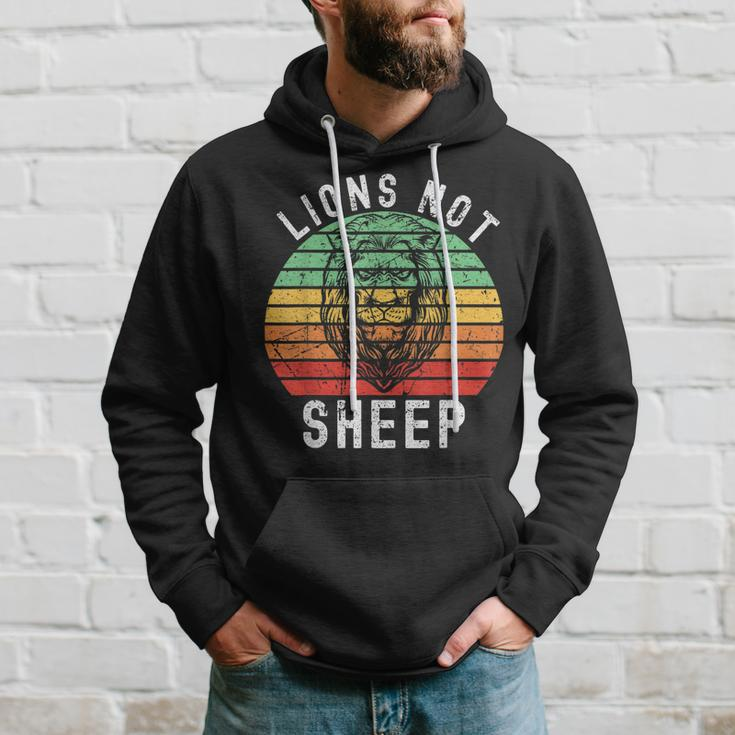 Lions Not Sheep Vintage Retro Hoodie Gifts for Him