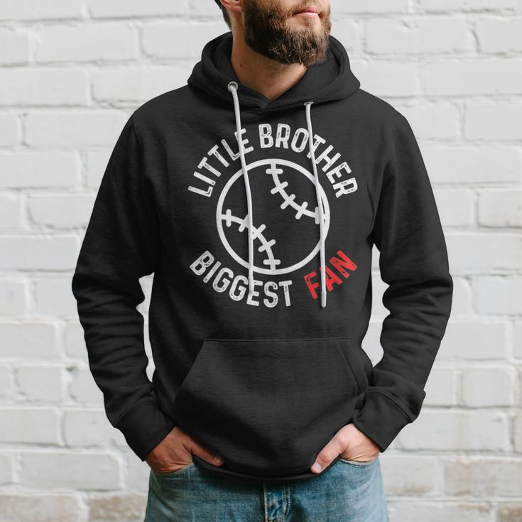 Little Brother Biggest Fan Baseball Season For Boys Game Day Hoodie Gifts for Him