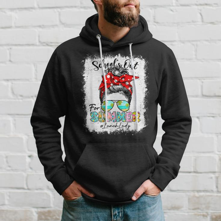 Lunch Lady Schools Out Summer Messy Bun Last Day Of School Hoodie Gifts for Him