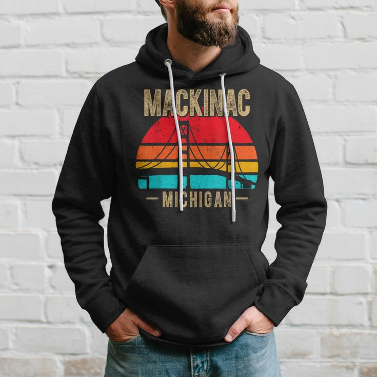 Mackinac Bridge Mackinaw Retro Vintage Michigan Souvenir Hoodie Gifts for Him