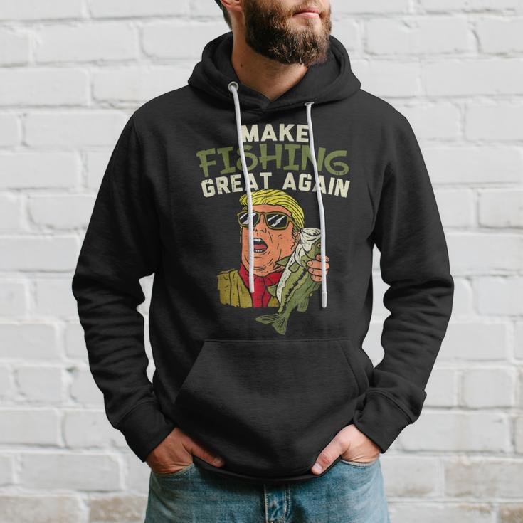Make Fishing Great Again Trump Funny Fisherman Angler Gift Hoodie Gifts for Him
