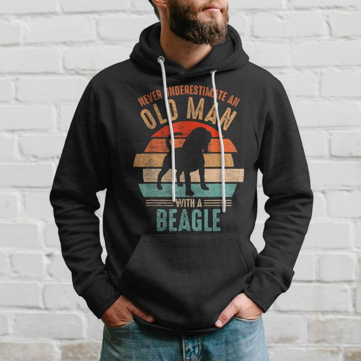 Mb Never Underestimate An Old Man With A Beagle Hoodie Gifts for Him