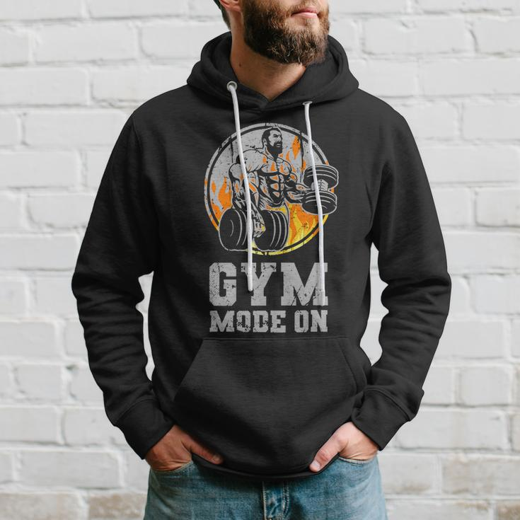 Mens Fitness Workout Gym Bodybuilder Gym Mode On Bodybuilding Hoodie Gifts for Him