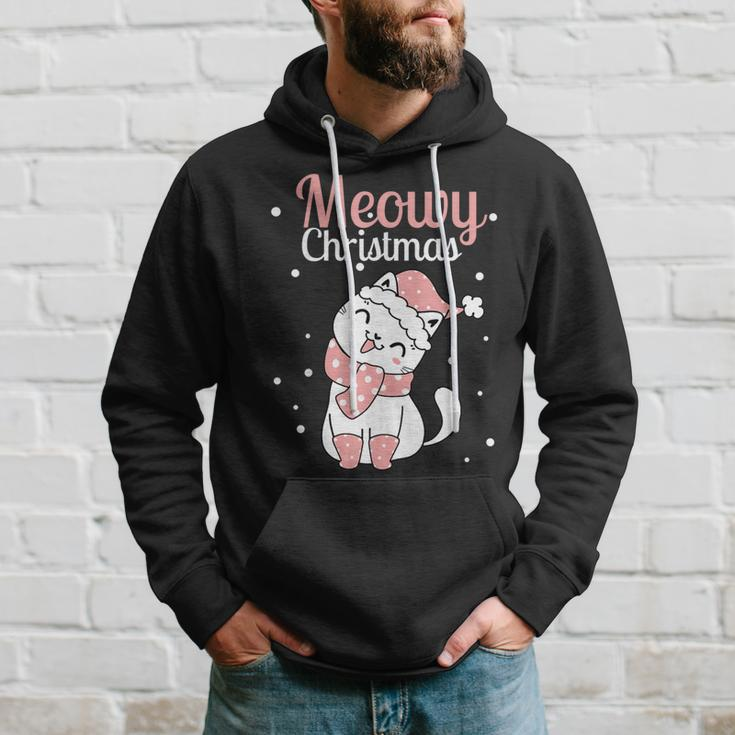 Meowy Catmas Meowy Xmas Winter Holidays Reindeer Cat Lovers Hoodie Gifts for Him