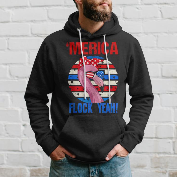 Merica Flock Yeah 4Th July Funny Patriotic Flamingo 1 Hoodie Gifts for Him