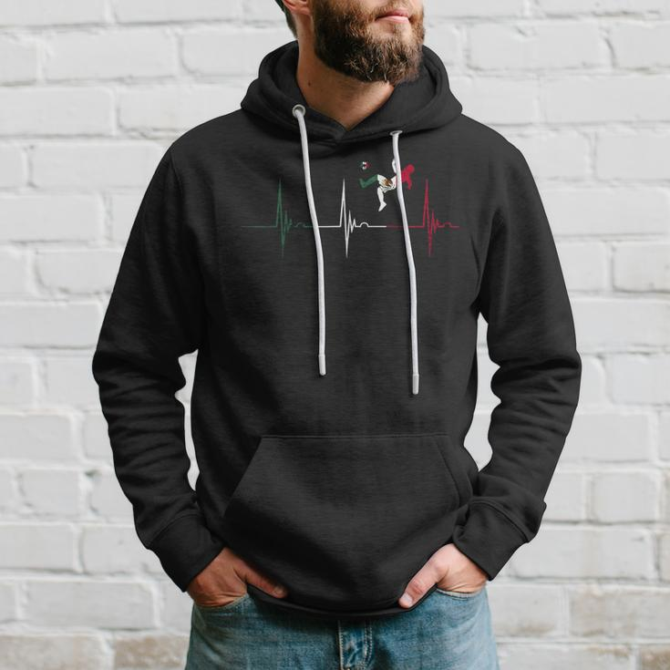 Mexican Pride Heartbeat Ekg Pulse Mexican Flag Mexico Soccer Hoodie Gifts for Him