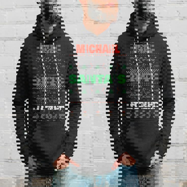 Michael Santas Little Helper Funny Michael Name Christmas Hoodie Gifts for Him Michael Santas Little Helper Funny Michael Name Christmas Hoodie Gifts for Him