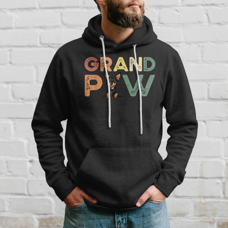 Miniature Pinscher Grandpa With Dog Names Fathers Day Hoodie Gifts for Him