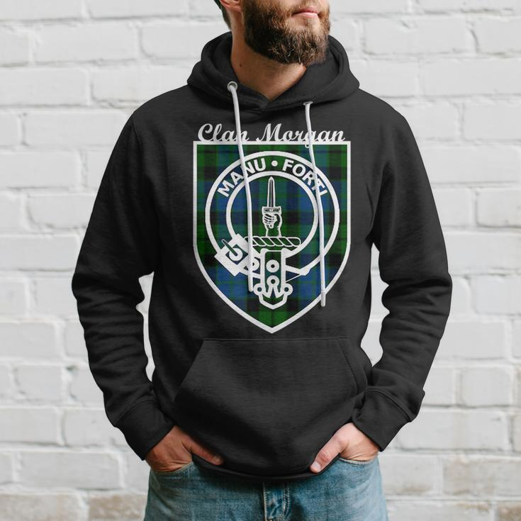 Morgan Surname Last Name Scottish Clan Tartan Badge Crest Funny Last Name Designs Funny Gifts Hoodie Gifts for Him