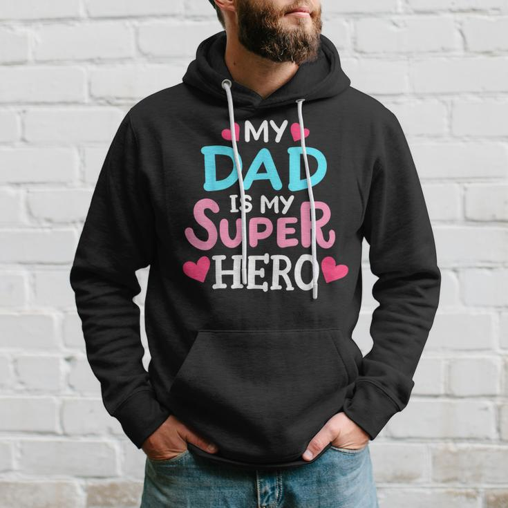 My Dad Is My Superhero Best Dad Fathers Day Cool Kids Hoodie Gifts for Him