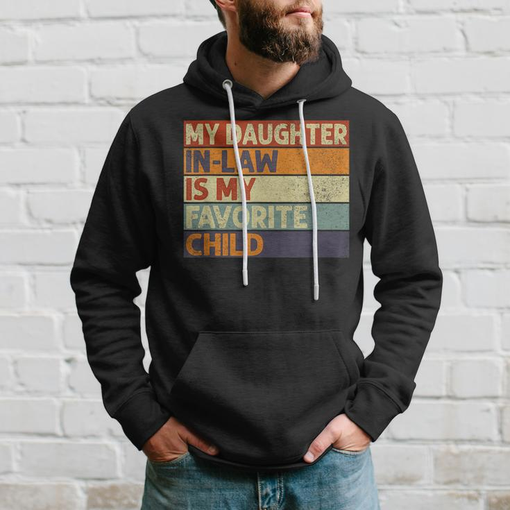 My Daughter In Law Is My Favorite Child Funny Dad Joke Retro Hoodie Gifts for Him