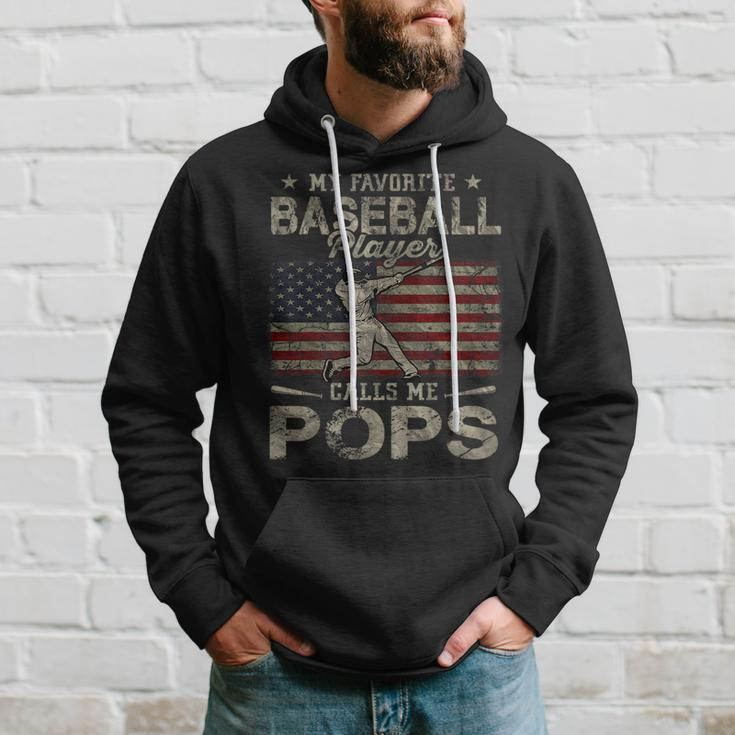 My Favorite Baseball Player Calls Me Pops Fathers Day Hoodie Gifts for Him