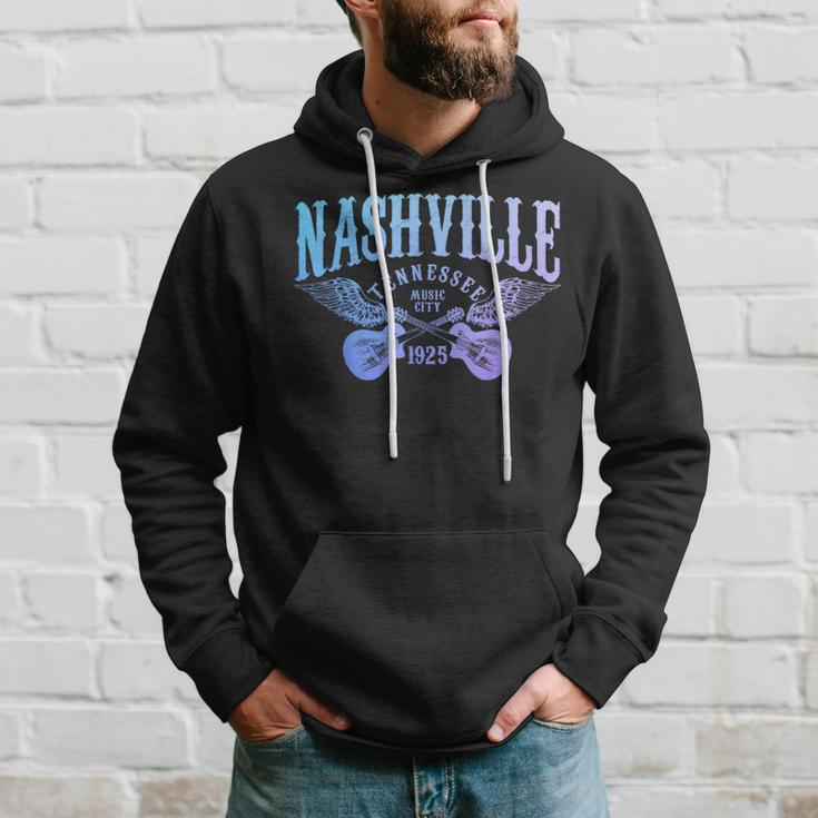 Nashville Tennessee Guitar Player Vintage Country Music City Hoodie Gifts for Him