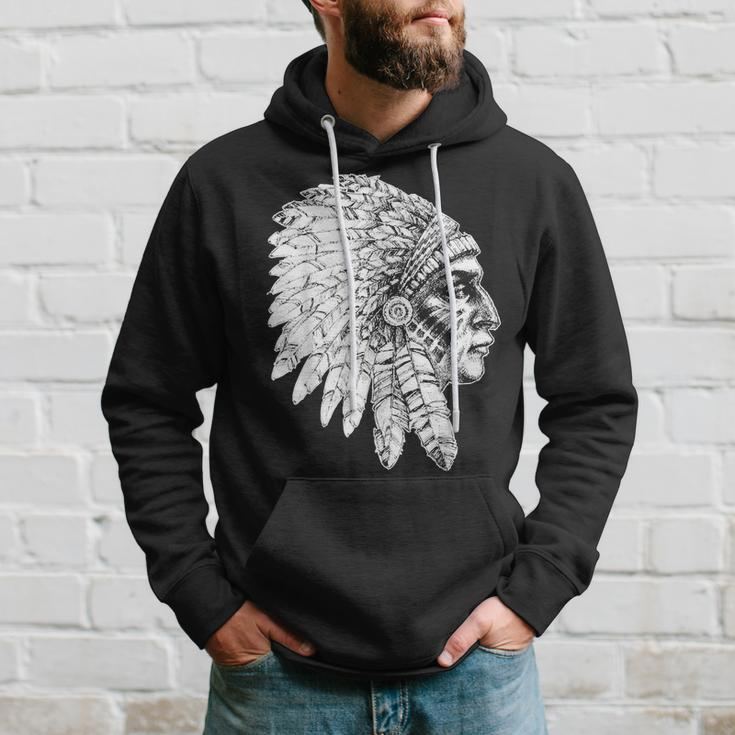 Native American Feather Headdress America Indian Chief Hoodie Gifts for Him