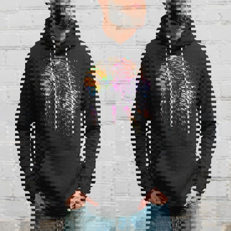 Native American Heritage Colorful Headdress Native American Hoodie Gifts for Him