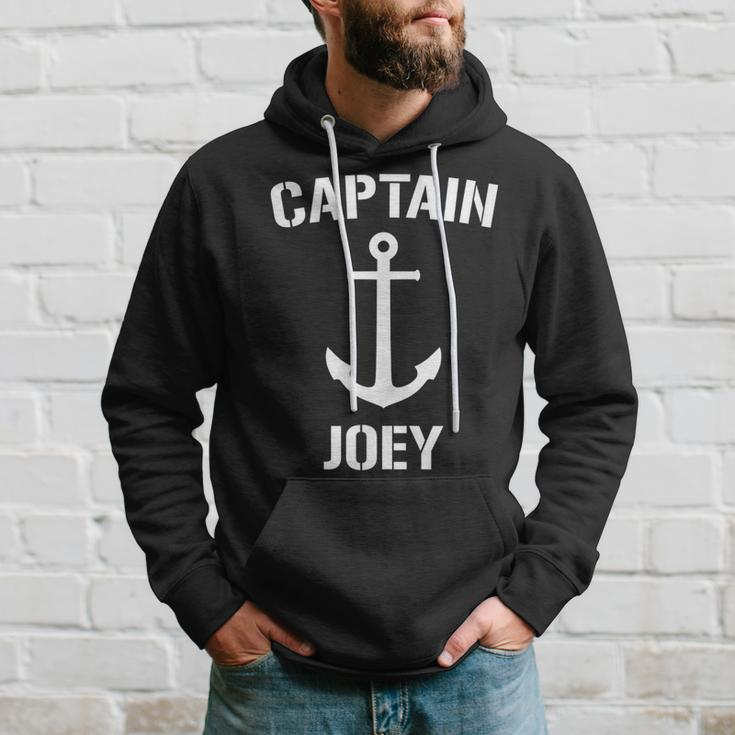 Nautical Captain Joey Personalized Boat Anchor Hoodie Gifts for Him