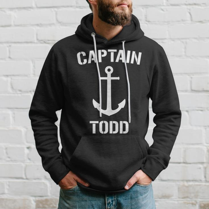 Nautical Captain Todd Personalized Boat Anchor Hoodie Gifts for Him