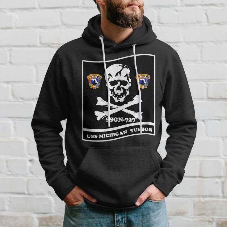 Navy Submarine Uss Michigan Ssgn727 Skull Image Hoodie Gifts for Him