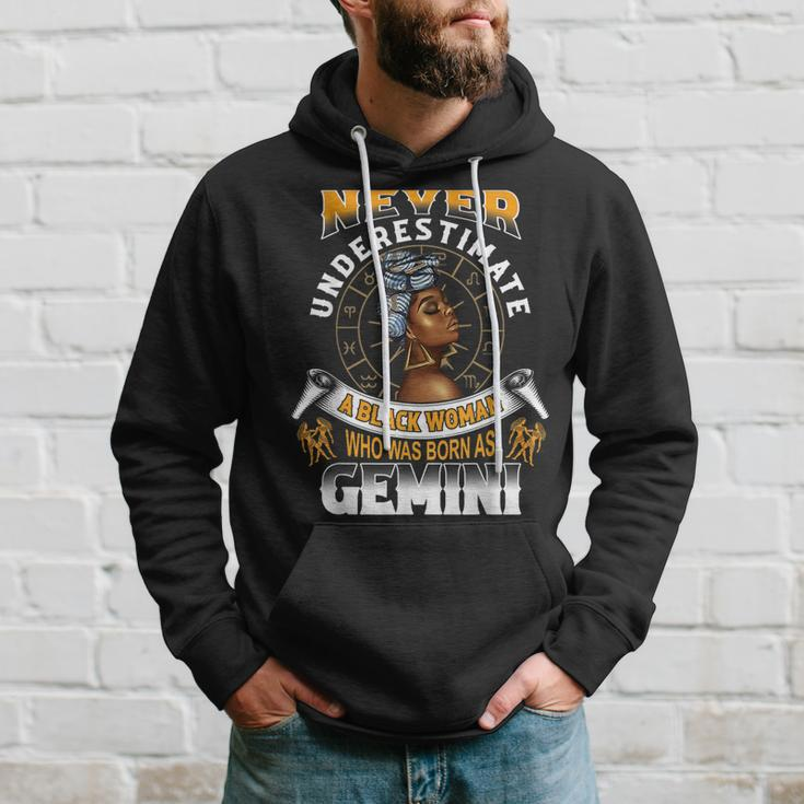 Never Underestimate A Black Woman Who Was Born As Gemini Gemini Funny Gifts Hoodie Gifts for Him