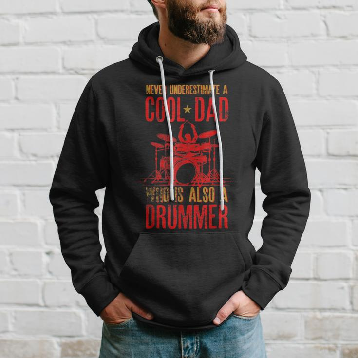 Never Underestimate A Cool Dad Who Is Also A Drummer Gift Gift For Mens Hoodie Gifts for Him