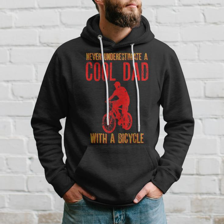 Never Underestimate A Cool Dad With A Bicycle Cool Gift Gift For Mens Hoodie Gifts for Him