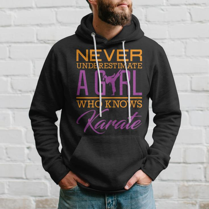 Never Underestimate A Girl Who Knows Karate Gift Girl Karate Funny Gifts Hoodie Gifts for Him