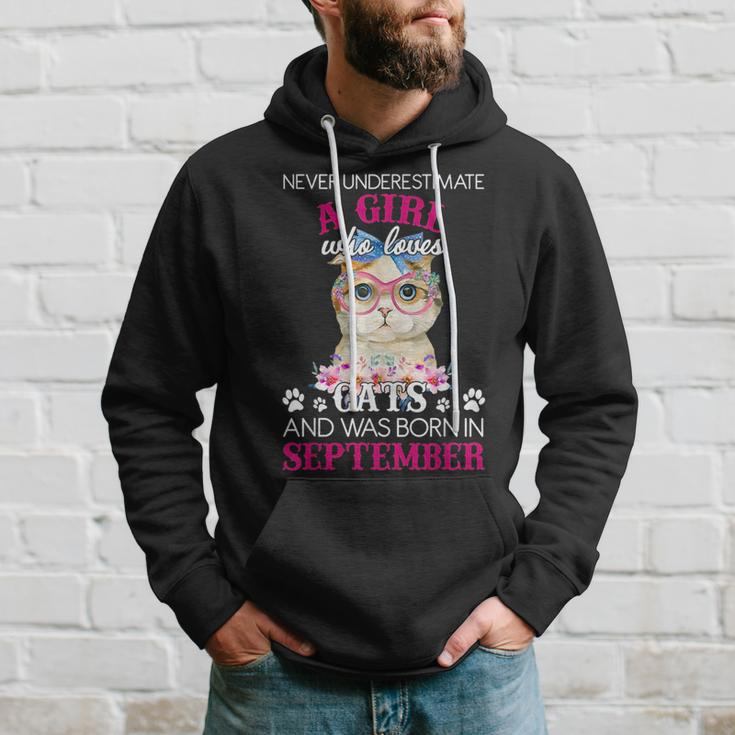 Never Underestimate A Girl Who Love Cat Born In September Hoodie Gifts for Him