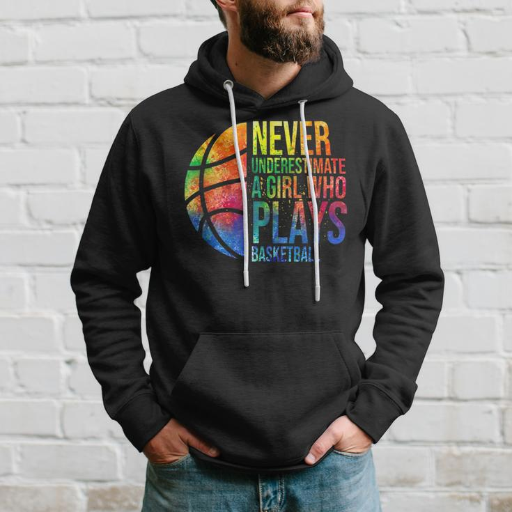 Never Underestimate A Girl Who Play Basketball Funny Gift Basketball Funny Gifts Hoodie Gifts for Him