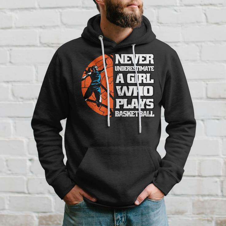 Never Underestimate A Girl Who Plays Basketball Sport Lover Hoodie Gifts for Him