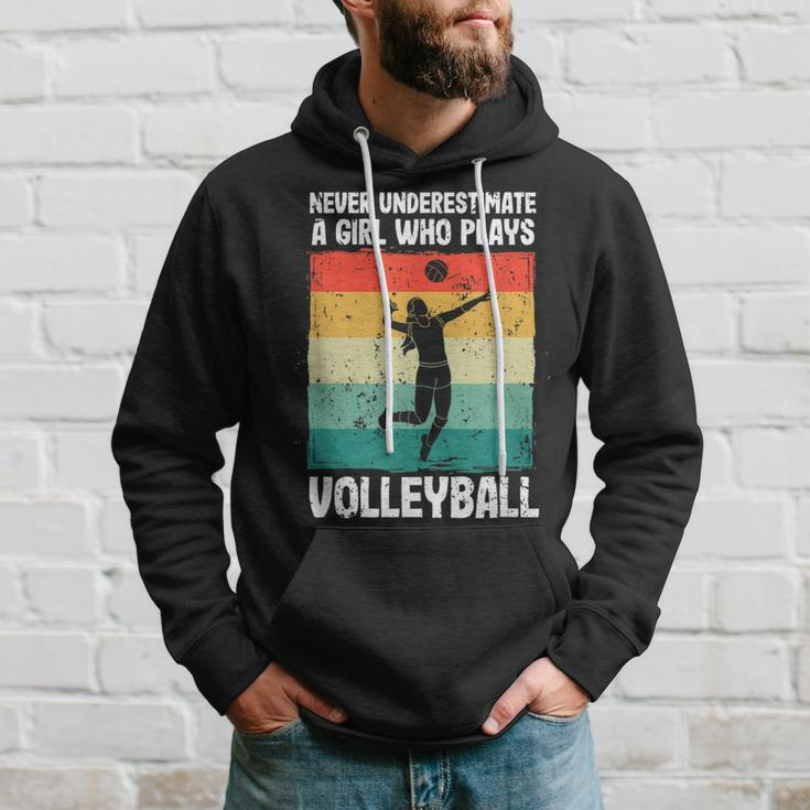 Never Underestimate A Girl Who Plays Volleyball Player Girls Hoodie Gifts for Him