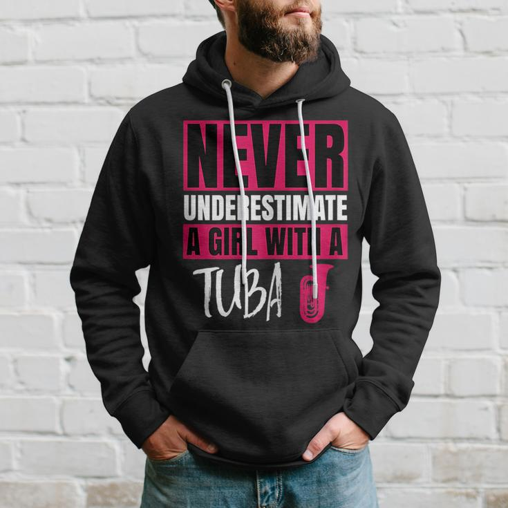 Never Underestimate A Girl With A Tuba Gift Hoodie Gifts for Him