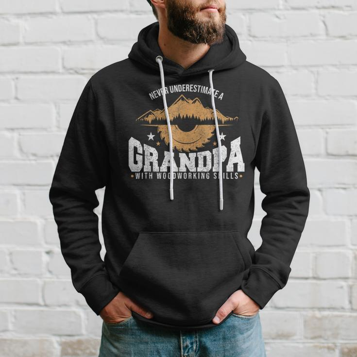 Never Underestimate A Grandpa With Woodworking Skills Gift For Mens Hoodie Gifts for Him