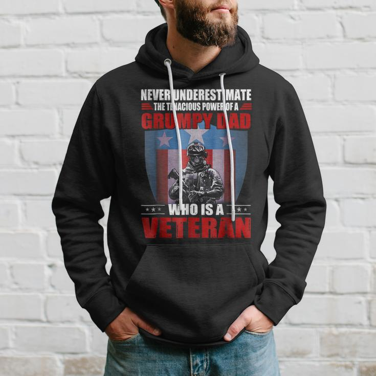 Never Underestimate A Grumpy Dad Who Is A Veteran Hoodie Gifts for Him