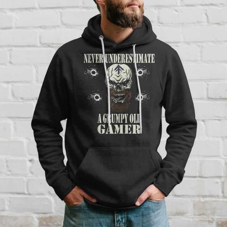 Never Underestimate A Grumpy Old Gamer For Gaming Dads Hoodie Gifts for Him