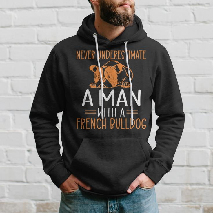Never Underestimate A Man With A French Bulldog Hoodie Gifts for Him