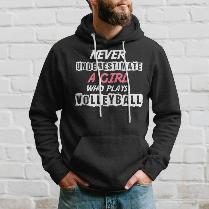 Never Underestimate A Volleyball Girl Volleyball Funny Gifts Hoodie Gifts for Him