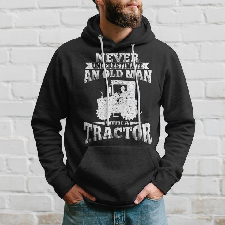 Never Underestimate An Old Man Tractor Grandpa Grandpa Funny Gifts Hoodie Gifts for Him