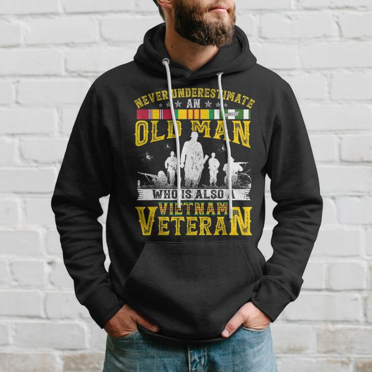 Never Underestimate An Old Man Vietnam Veteran Gift For Mens Hoodie Gifts for Him
