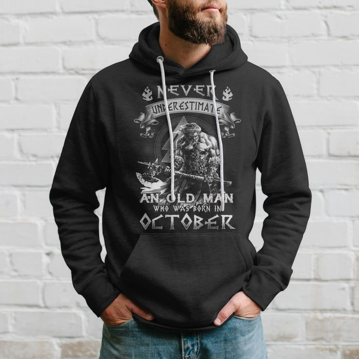 Never Underestimate An Old Man Who Was Born In October Gift For Mens Hoodie Gifts for Him
