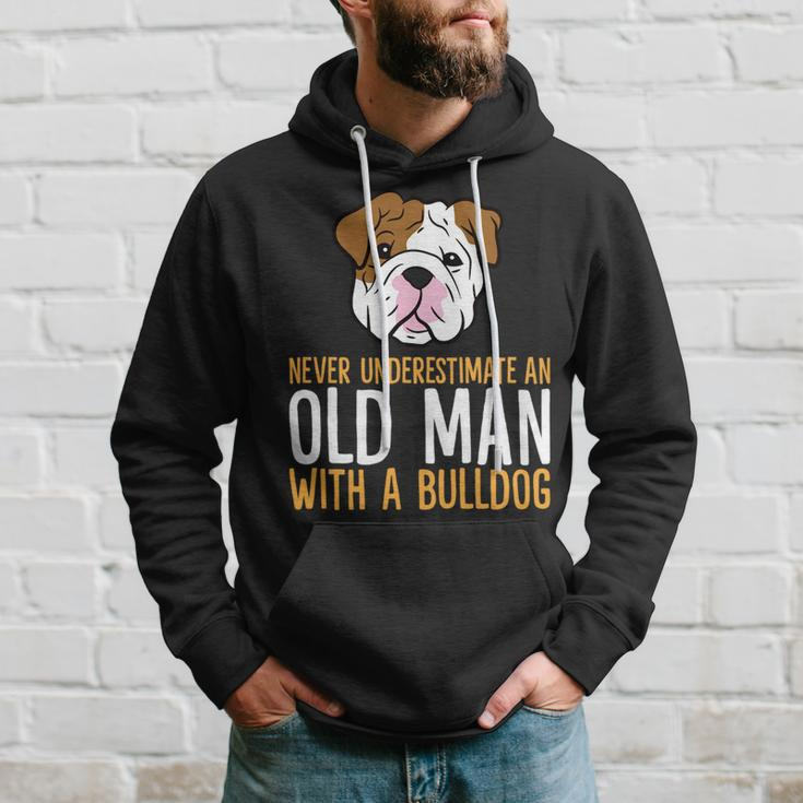 Never Underestimate An Old Man With A Bulldog Hoodie Gifts for Him