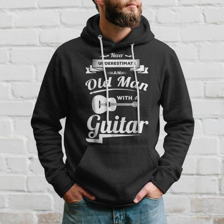 Never Underestimate An Old Man With A Guitar Dad Grandpa Gift For Mens Hoodie Gifts for Him