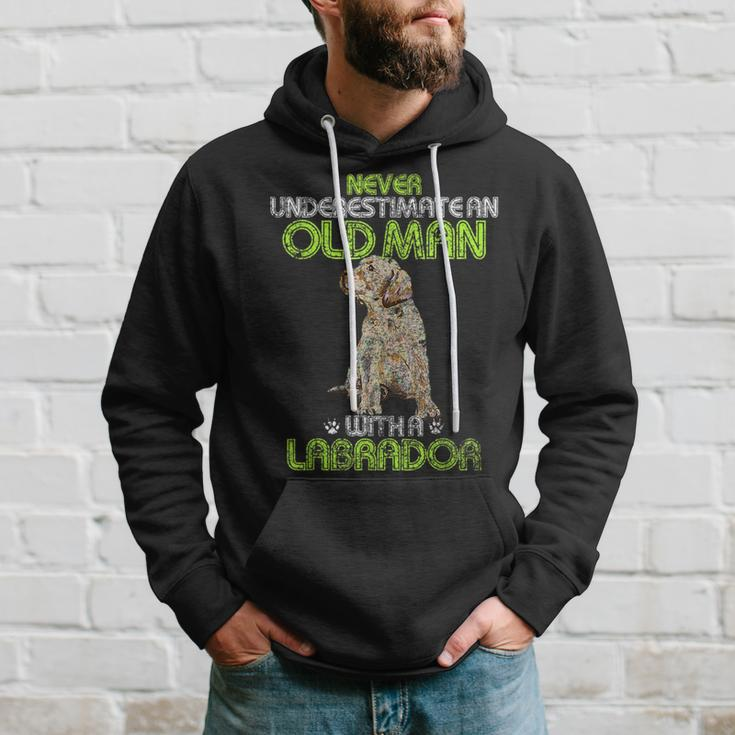 Never Underestimate An Old Man With A Labrador Retriever Dog Gift For Mens Hoodie Gifts for Him