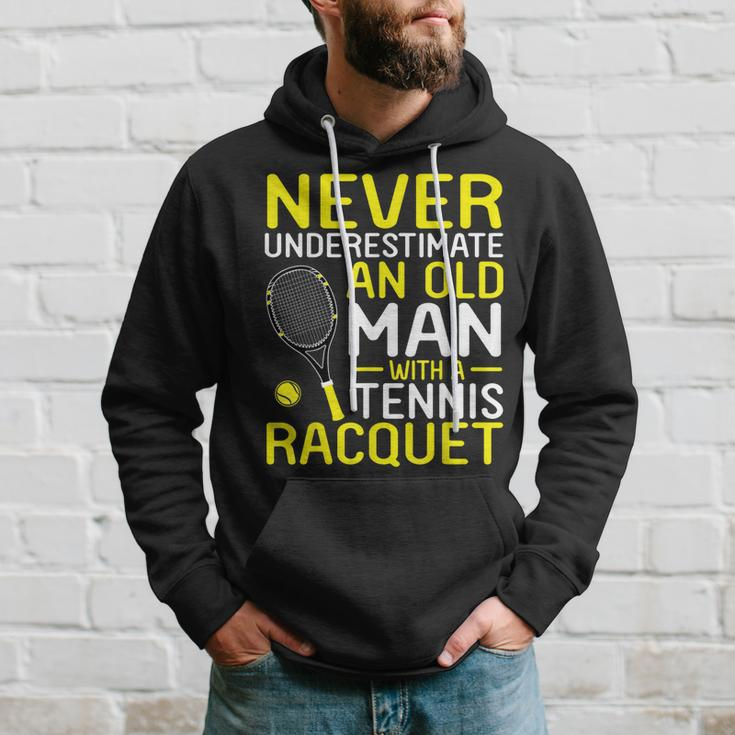 Never Underestimate An Old Man With A Tennis Racquet Hoodie Gifts for Him