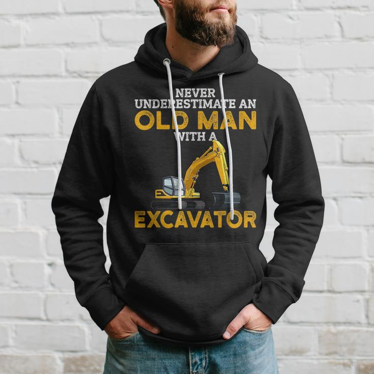 Never Underestimate An Old Man With An Excavator Funny Gift Gift For Mens Hoodie Gifts for Him