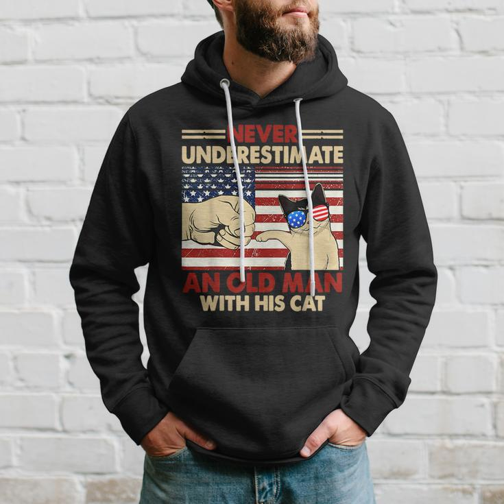 Never Underestimate An Old Man With His Cat Funny Hoodie Gifts for Him