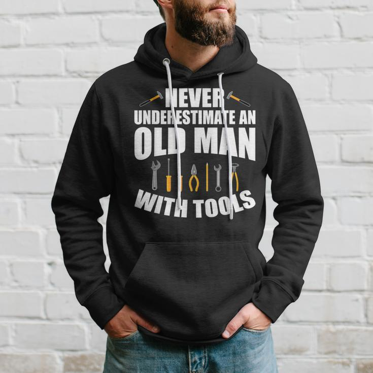 Never Underestimate An Old Man With Tools Dad Grandpa Fix It Gift For Mens Hoodie Gifts for Him