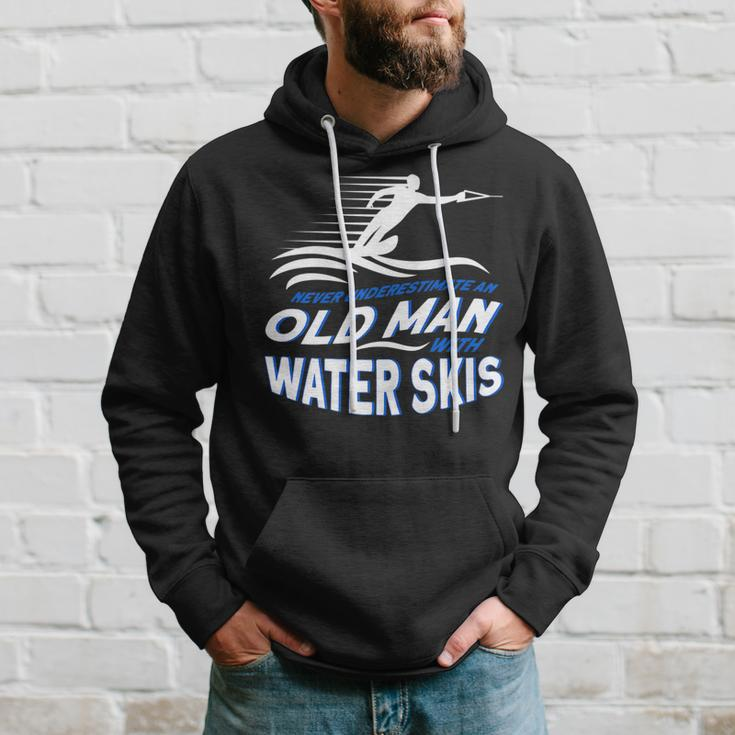 Never Underestimate An Old Man With Water Skis Waterski Hoodie Gifts for Him