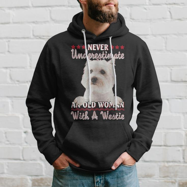 Never Underestimate An Old Woman With A Westie Old Woman Funny Gifts Hoodie Gifts for Him