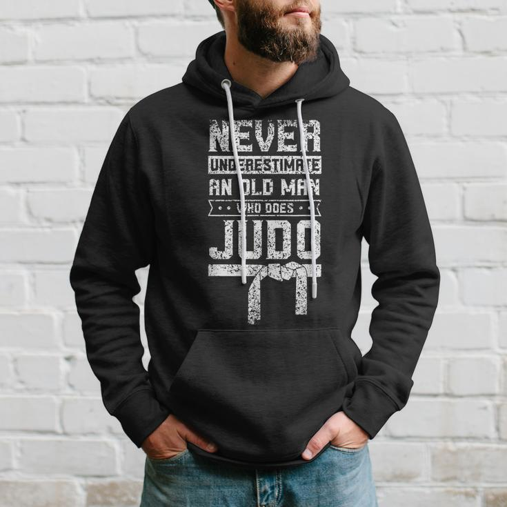 Never Underestimate Old Man Judo Fighter Judoka Martial Arts Old Man Funny Gifts Hoodie Gifts for Him