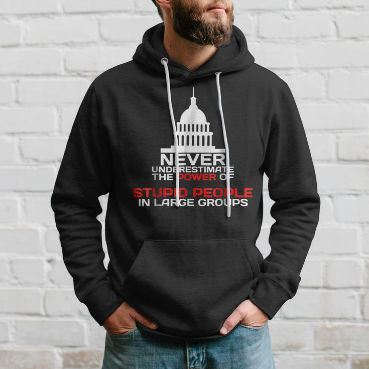 Never Underestimate Stupid People In Large Groups Political Political Funny Gifts Hoodie Gifts for Him